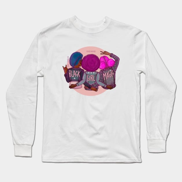 BLACK GIRL MAGIC Long Sleeve T-Shirt by @isedrawing